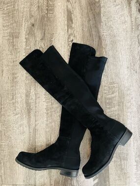 Stuart Weitzman Black Over-the-Knee Suede Boots